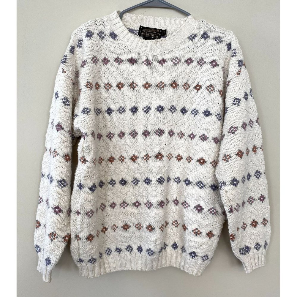 Vintage Eddie Bauer Sweater 90s Y2K Cotton Knit Pullover Size S